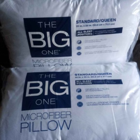 COPY - 2 NEW THE BIG ONE MICROFIBER QUEEN PILLOWS - Picture 1 of 1